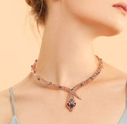 Seductive Serpent Rose Gold & Crystal Embellished Choker