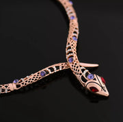 Seductive Serpent Rose Gold & Crystal Embellished Choker